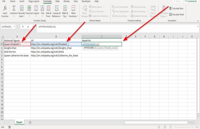 How to use Excel Hyperlink Function