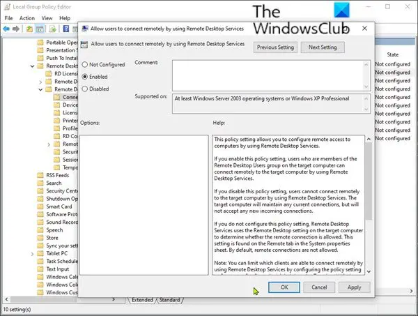 remote desktop services usermode port redirector windows 10 remote desktop services usermode port redirector windows 10