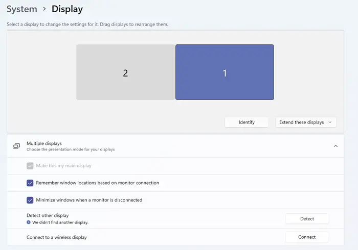 Multiple Display Detection