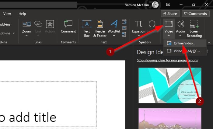 How to insert YouTube video into PowerPoint