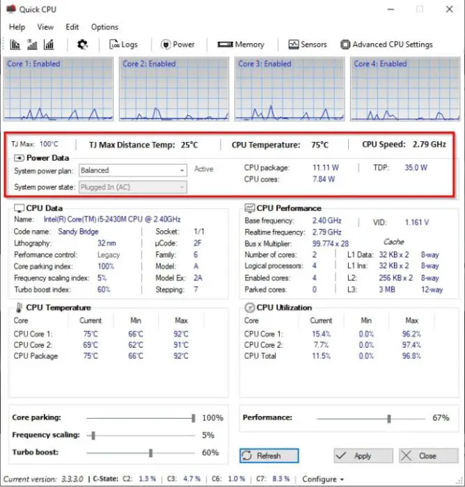 Quick CPU - Monitor CPU performance & Power consumption