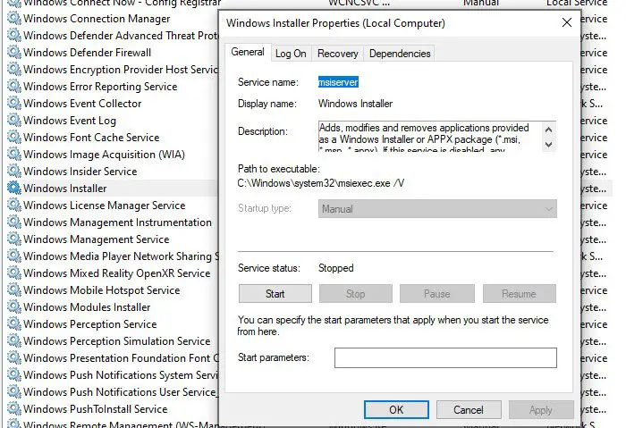 Windows installer hangs gathering required information