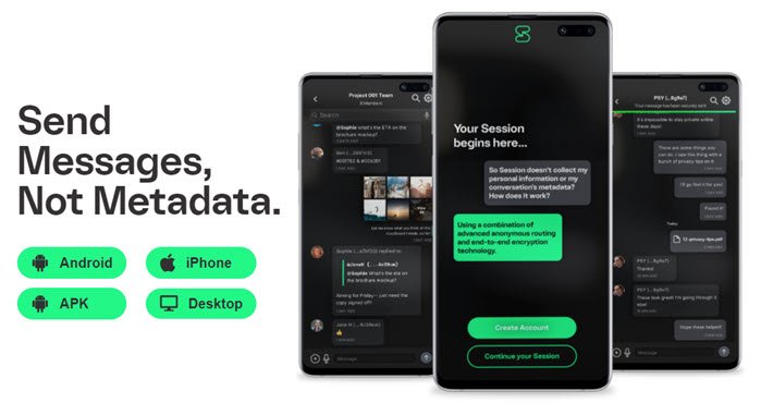 Session messaging app offers stronger security and no phone number