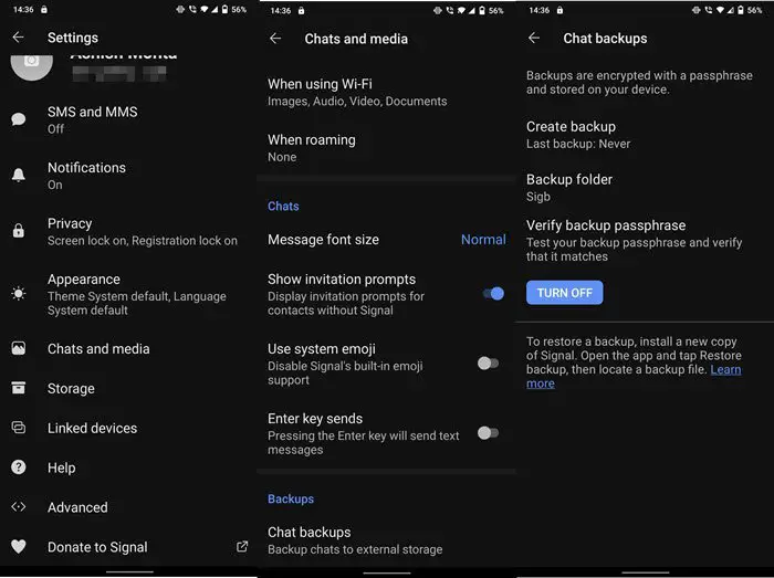 Signal Chat Local Backup