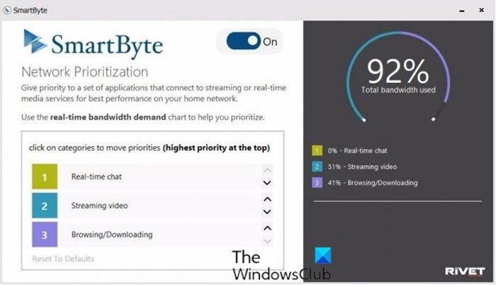 SmartByte Network Service causes slow Internet speed