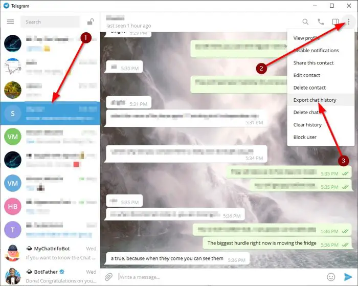 How to export Chat and Group data in Telegram