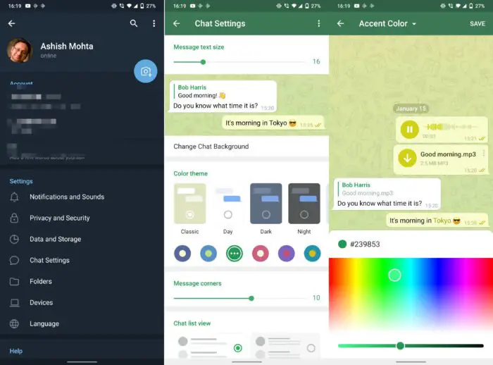 Telegram Theme Customize
