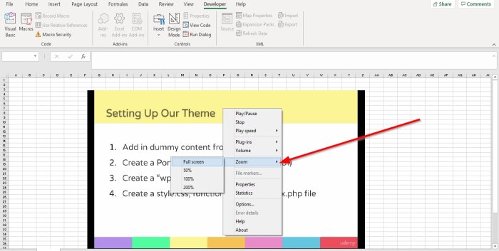 How to play Video and Audio in Excel