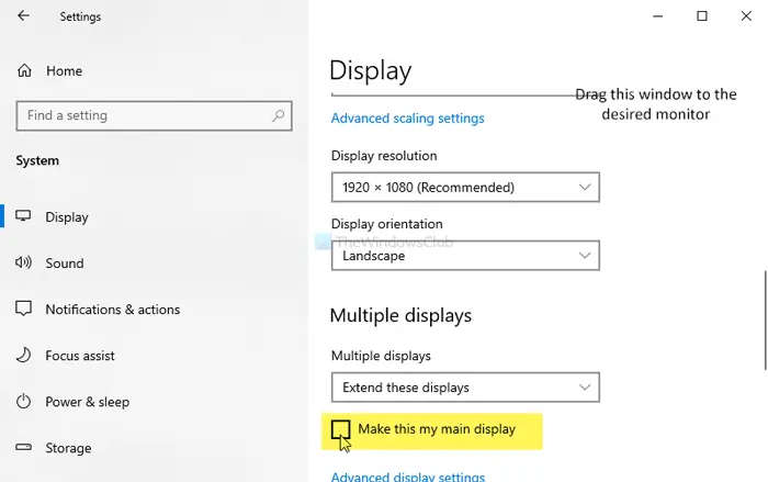 Make a program open on a specific monitor in Windows 10