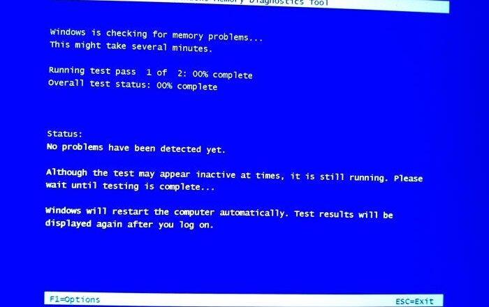 Windows Memory Diagnostic Tool stuck