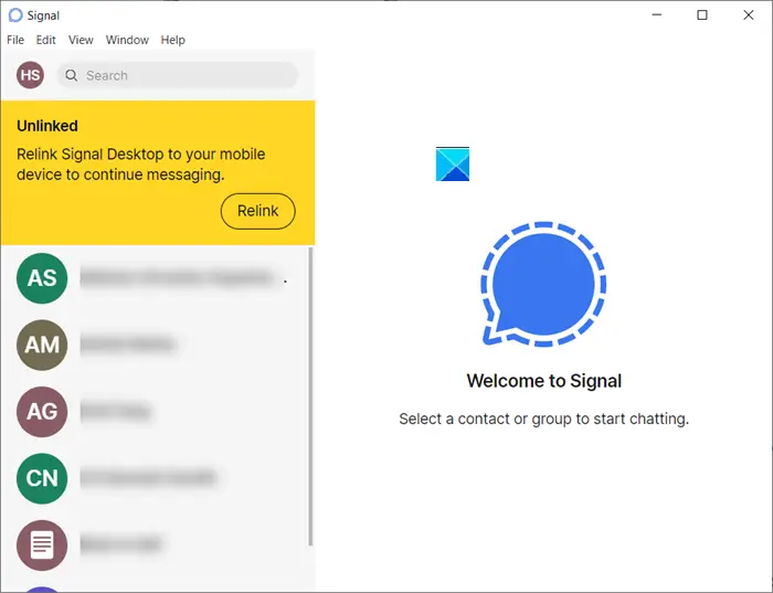 Signal app not sending or receiving messages