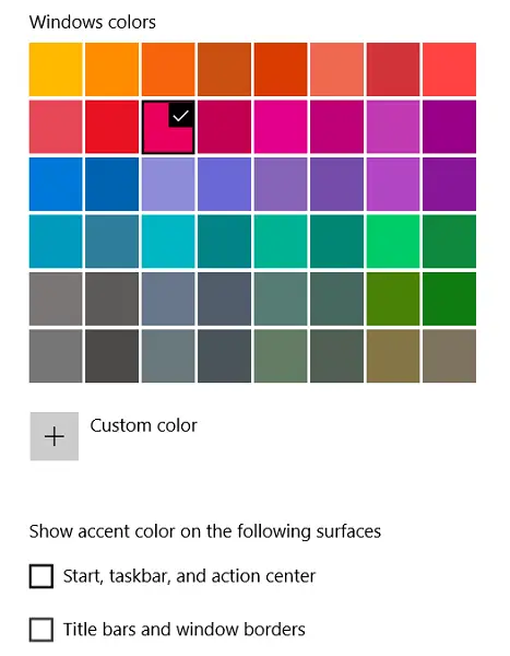 Не удается изменить цвет панели задач в Windows 10