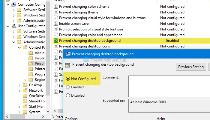 Desktop background Group Policy not applying Windows 10