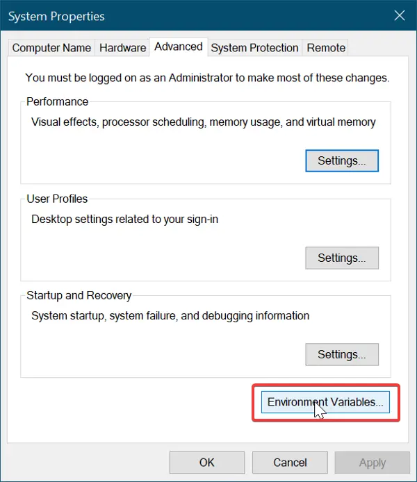 environment-variables Unable to execute file in temporary directory error