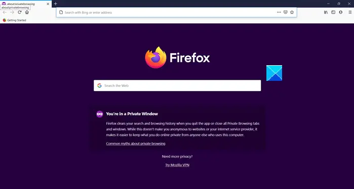 Create a shortcut to open Firefox in Private Browsing Mode