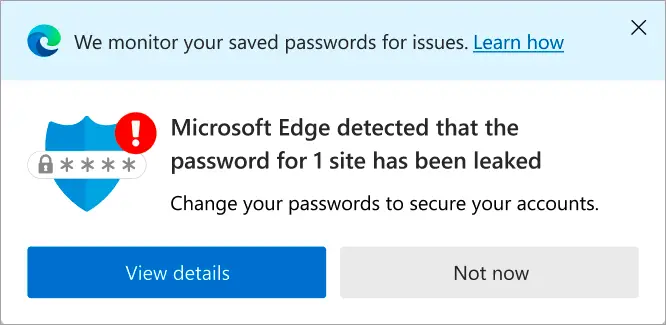 Password Monitor in Microsoft Edge