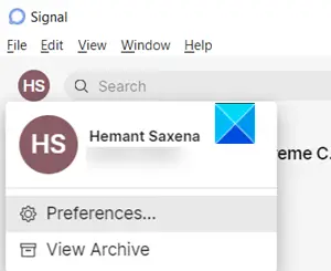 Signal Desktop Preferences