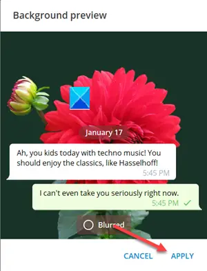 Telegram App Background Preview