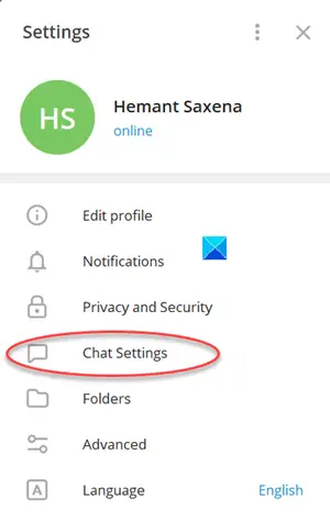 Telegram Chat Settings