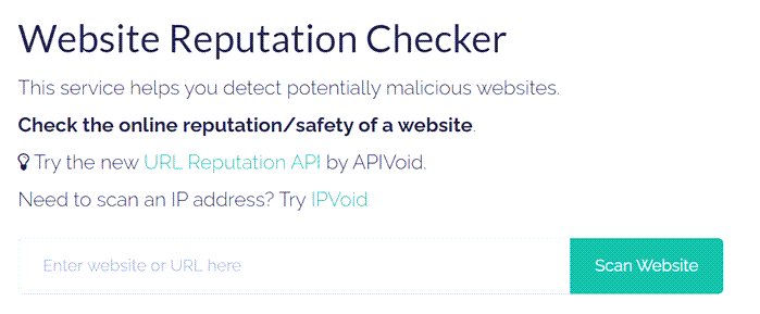 urlvoid reputation checker