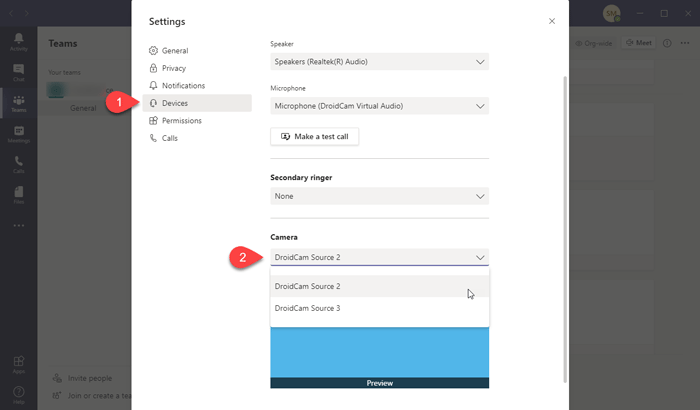 How to use IP Camera apps with Microsoft Teams