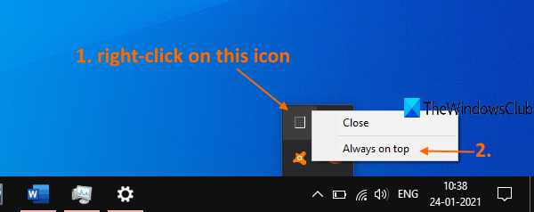 use task manager notification icon