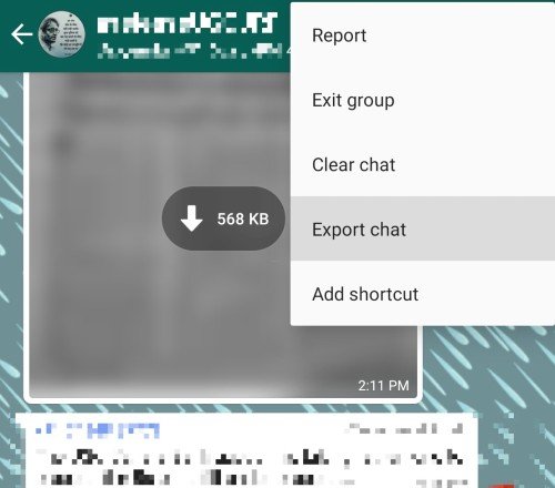whatsapp export chats