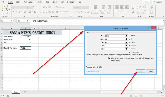 How to use PMT Function in Excel