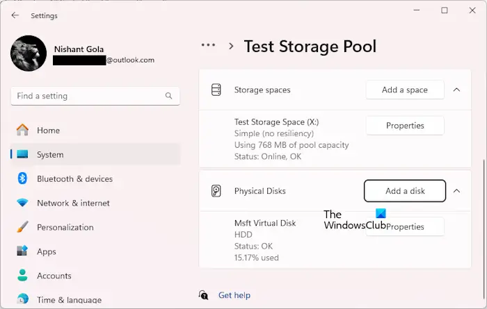 Add drives Storage Pool Windows 11