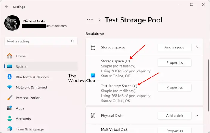 Change drive letter Storage Space