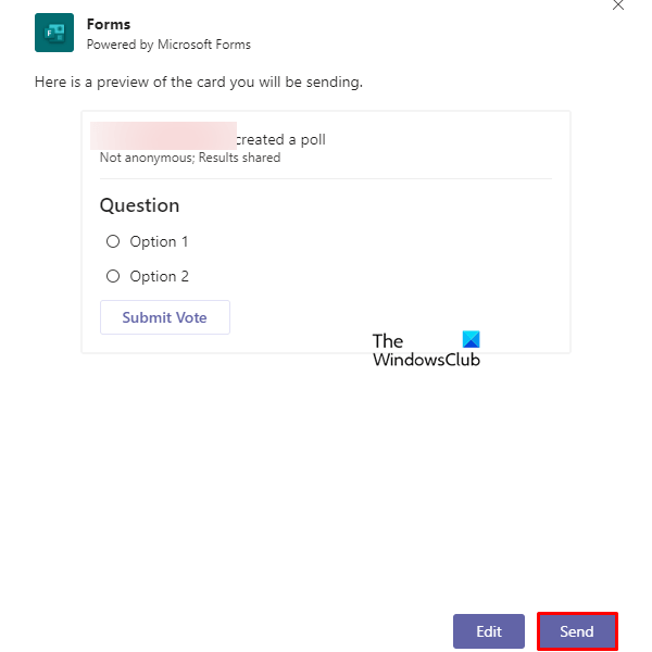 Create polls on Microsoft Teams using Forms