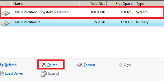 Delete System Partition Windows