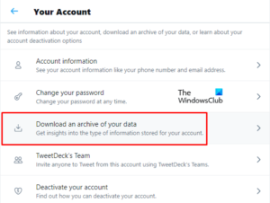 Backup Twitter data and then Deactivate or Delete X account