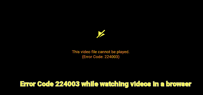 This video file cannot be played, Error code 224003