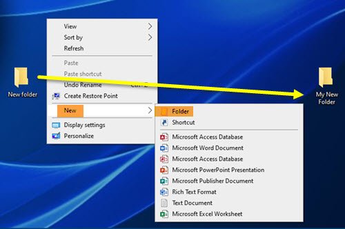 How to change default New folder name in Windows 10