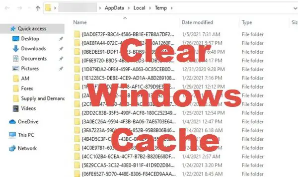 How to clear the Cache in Windows 10