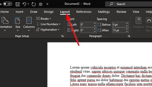 How to insert a Section Break in Word document