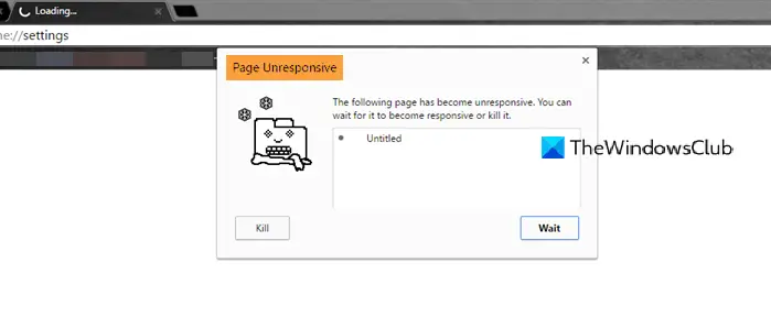 Page Unresponsive error in Google Chrome