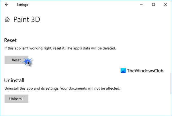 Paint 3D not working or opening