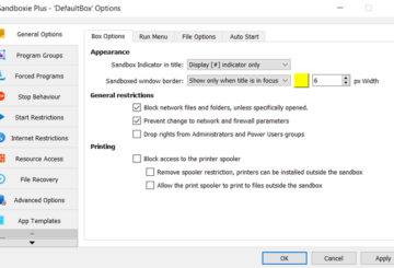Sandboxie Advanced Configuration