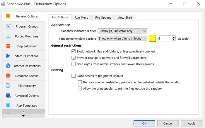 Sandboxie Advanced Configuration