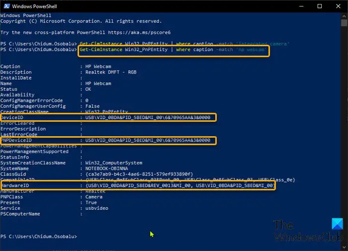 Use PowerShell to find and disable Webcams-2