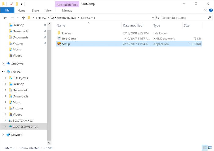 Windows installer osxreserved partition bootcamp setup
