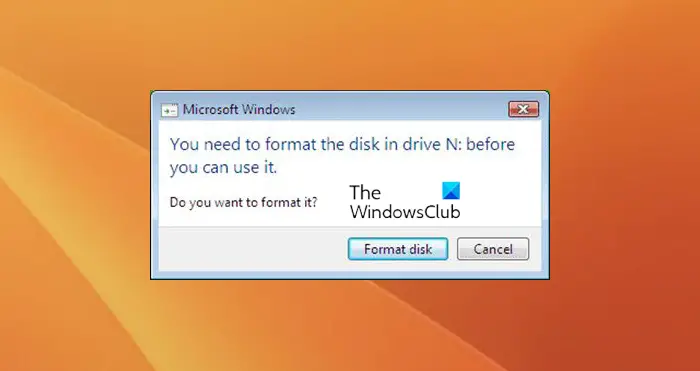 You need to format the disk in drive before you can use it - 26