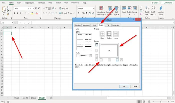 How to add or remove Cell Borders in Excel