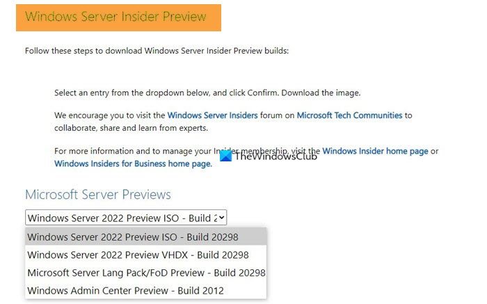 Where to download Windows Server Insider Builds