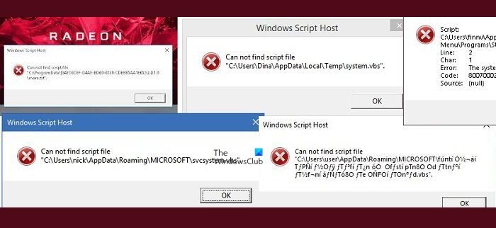 Cannot find script file in Windows