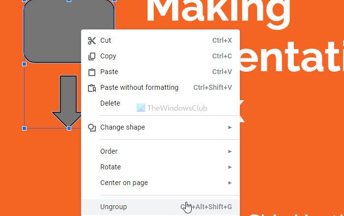 group or ungroup objects in PowerPoint Online and Google Slides