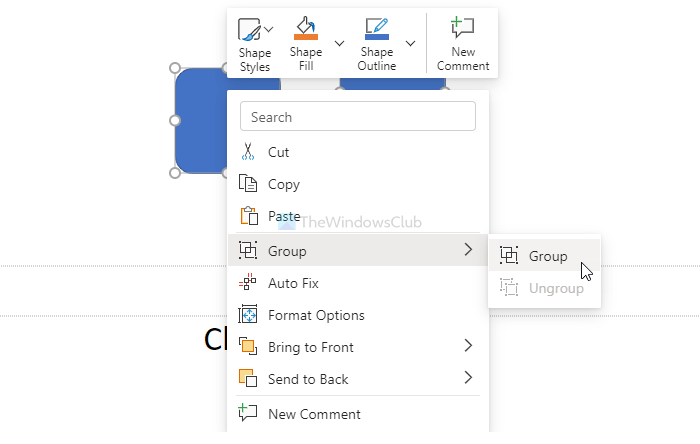 How to group or ungroup objects in PowerPoint Online