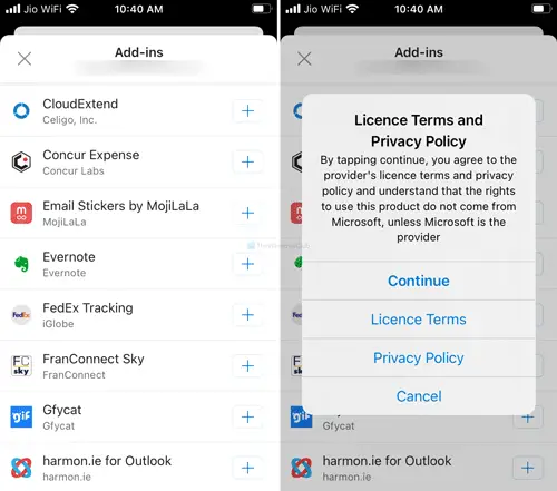 How to install add-ins in Outlook for Android and iOS